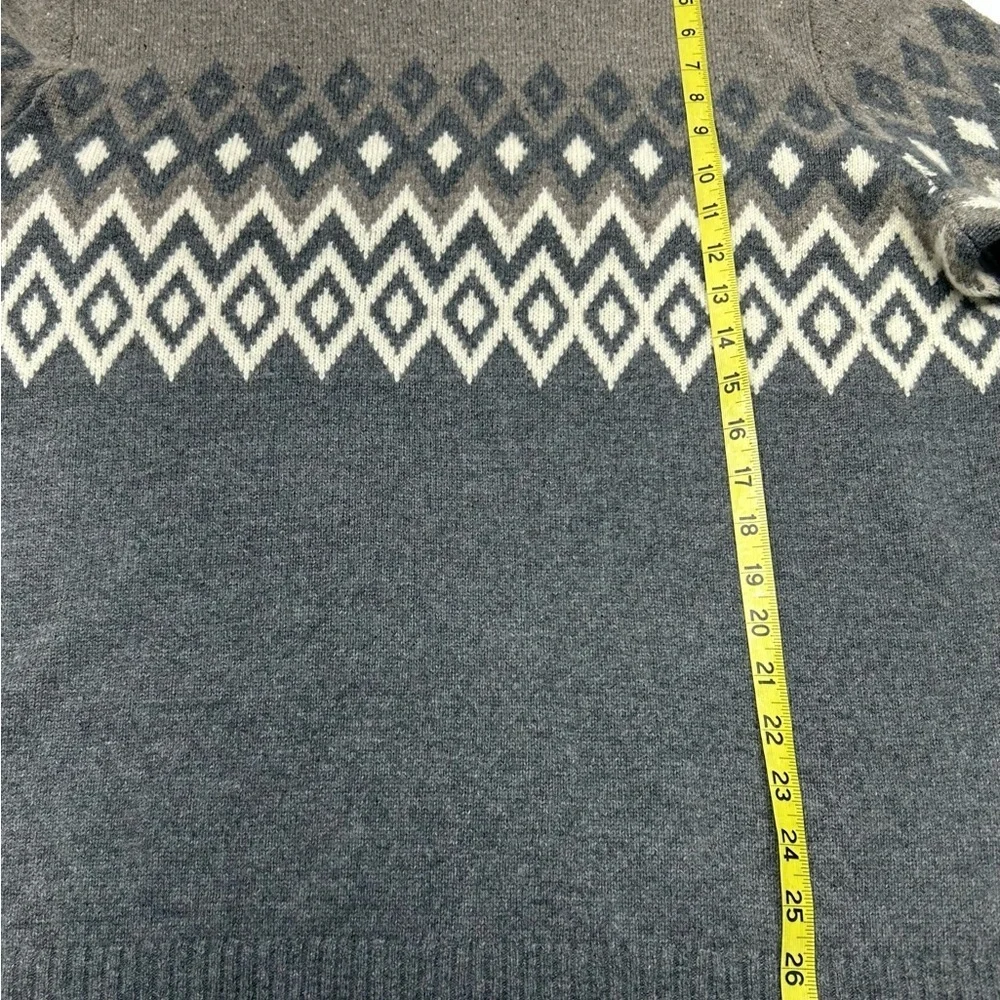 Banana Republic Gray/ Brown Crewneck Sweater Italian Yarn Wool Blend Fairisle